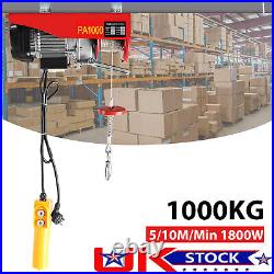 1000Kg Electric Hoist Handheld Control Garage Scaffold Pulley Winch Lifting Tool