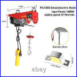 1000Kg Electric Hoist Handheld Control Garage Scaffold Pulley Winch Lifting Tool