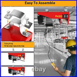 1000Kg Electric Hoist Remote Control Lifting Scaffold Pulley Winch Engine Garage