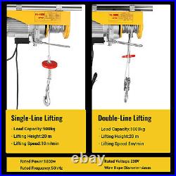 1000Kg Electric Winch Scaffold Crane Workshop Garage Gantry Hoist Cable Lifting