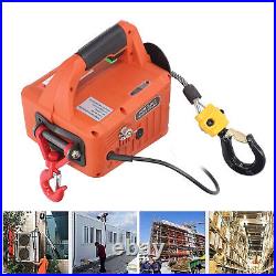 1500W Handheld 1100lbs Electric Winch Tracking Block Towing Hoist Car Trailer