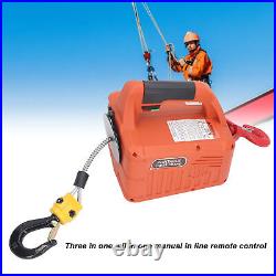 1500W Handheld 1100lbs Electric Winch Tracking Block Towing Hoist Car Trailer