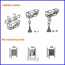 800kg Electric Hoist Winch Lifting Engine Crane Ceiling Pulley Overhead Crane