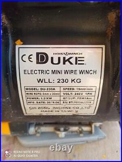 Duke DU230A 240v Electric Wire Rope Lifting Hoist 230kg