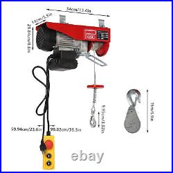 Electric Hoist 110V Garage Electric Winch 1763lbs with Remote Control