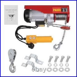 Electric Hoist 800/1000kg 220V Remote Winch Tool Strong Cable Rope Chain Lifting