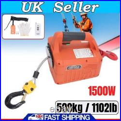 Electric Hoist Portable Power Electric Winch Crane with Remote Control 1500W