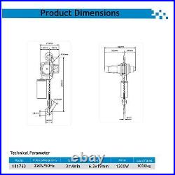 KATSU Electric Chain Hoist H10 3M Double 1Ton Speed 3m/min